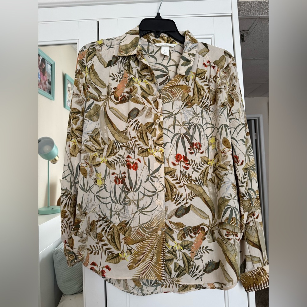 Floral Button-Up Blouse H&M
